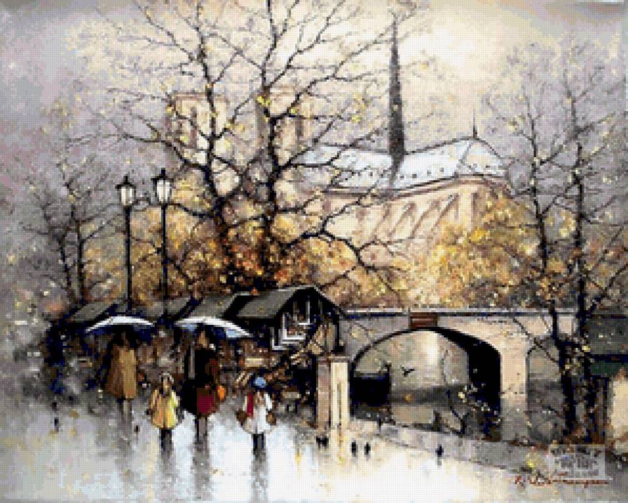 городской пейзаж. Париж - париж, франция, городской пейзаж, дождь, осень - предпросмотр