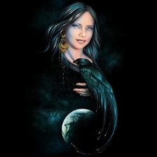 Схема вышивки «с вороном»