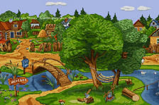 Схема вышивки «Деревенский пейзаж»