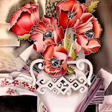 маки в вазе