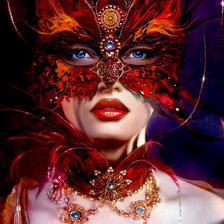 Схема вышивки «Девушка в маске»