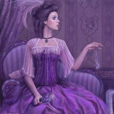 Схема вышивки «Дама с зеркалом»