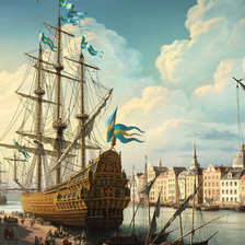 Схема вышивки «Порт кораблей»