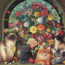 Схема вышивки «кошки»