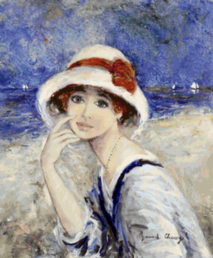 Милое ретро - живопись, женский образ - предпросмотр