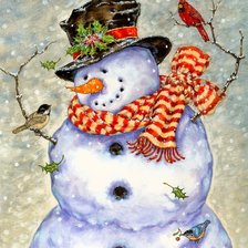 Схема вышивки «снеговик»