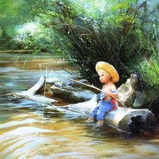 Схема вышивки «Маленький рыболов»