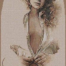 Схема вышивки «обнажённая в шляпе»