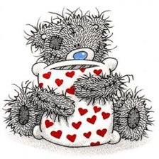 Схема вышивки «Серия "Мишка Тедди" Подушка с сердечками»