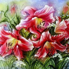 Схема вышивки «лилии»