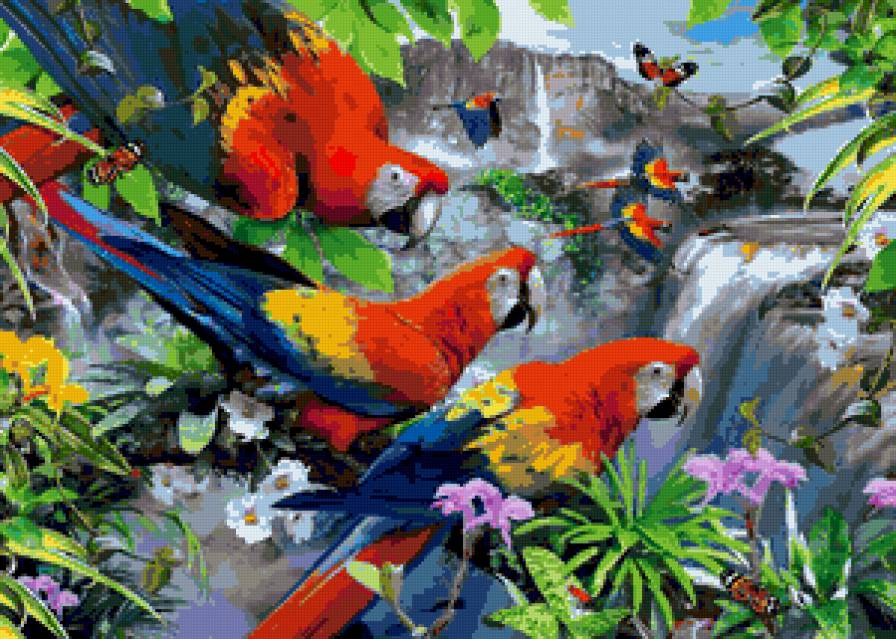 №151820 - пейзаж, птицы, животные - предпросмотр