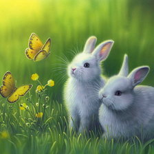 Схема вышивки «rabbits»