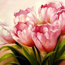 Схема вышивки «Розовые тюльпаны»