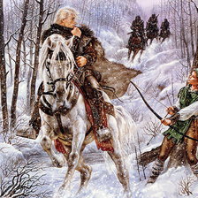 Схема вышивки «Рыцарь и лучница (общая картина)»