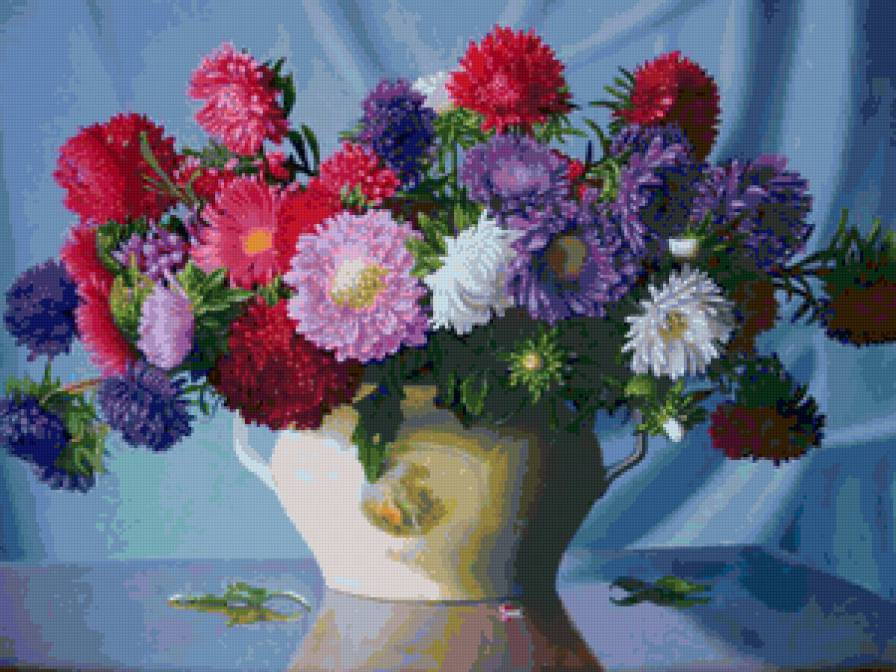 астры - цветы, астры, букет - предпросмотр