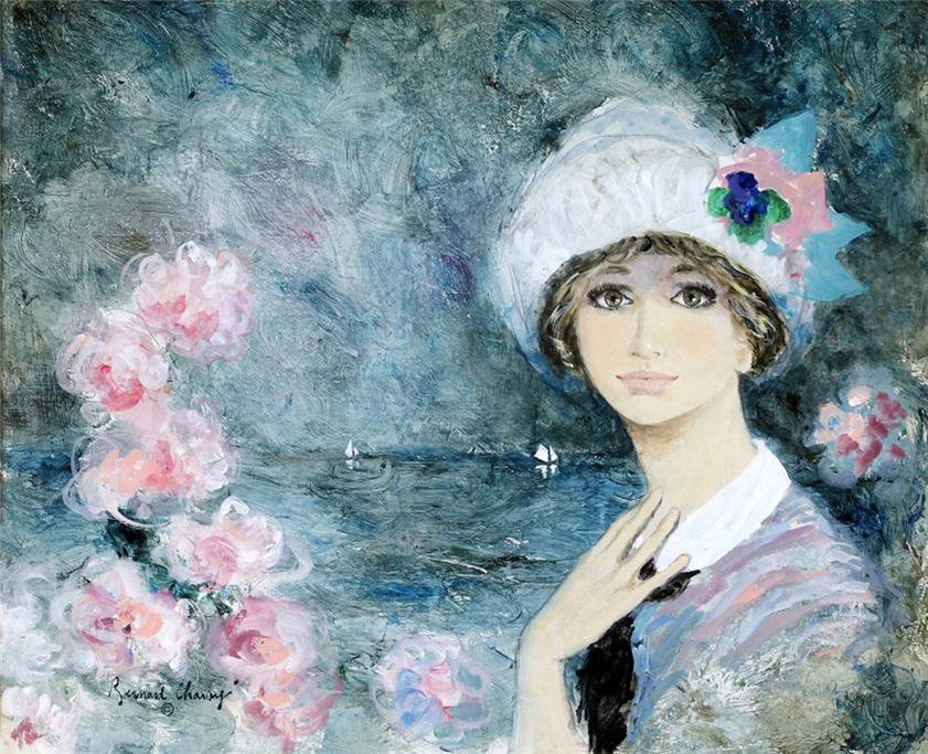 Милое ретро - живопись, женский образ - оригинал