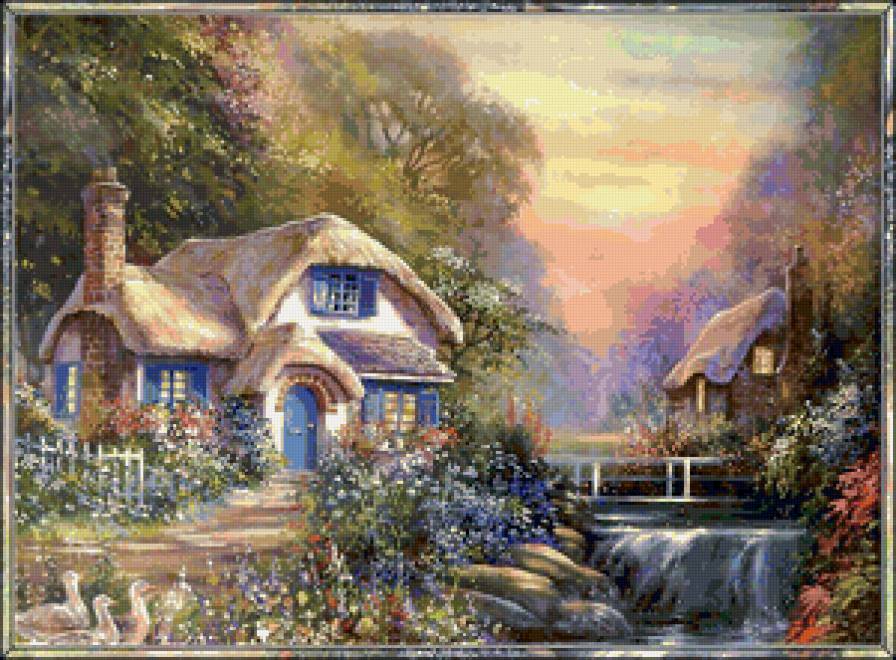 Сказочные домики - домики, живопись - предпросмотр