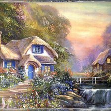 Схема вышивки «Сказочные домики»