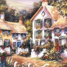 Схема вышивки «Сказочные домики»