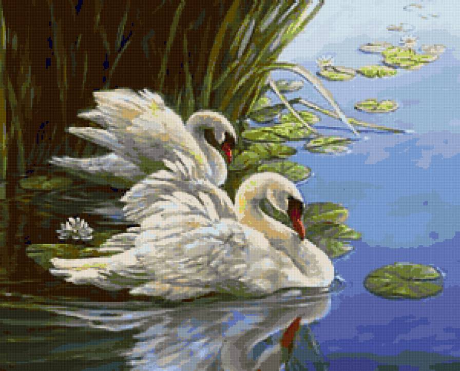 №152782 - пейзаж, животные, птицы - предпросмотр