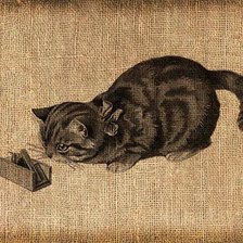 Схема вышивки «кот»