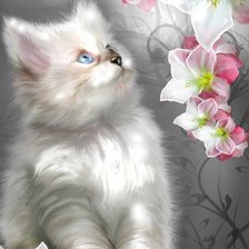 Схема вышивки «котёнок»