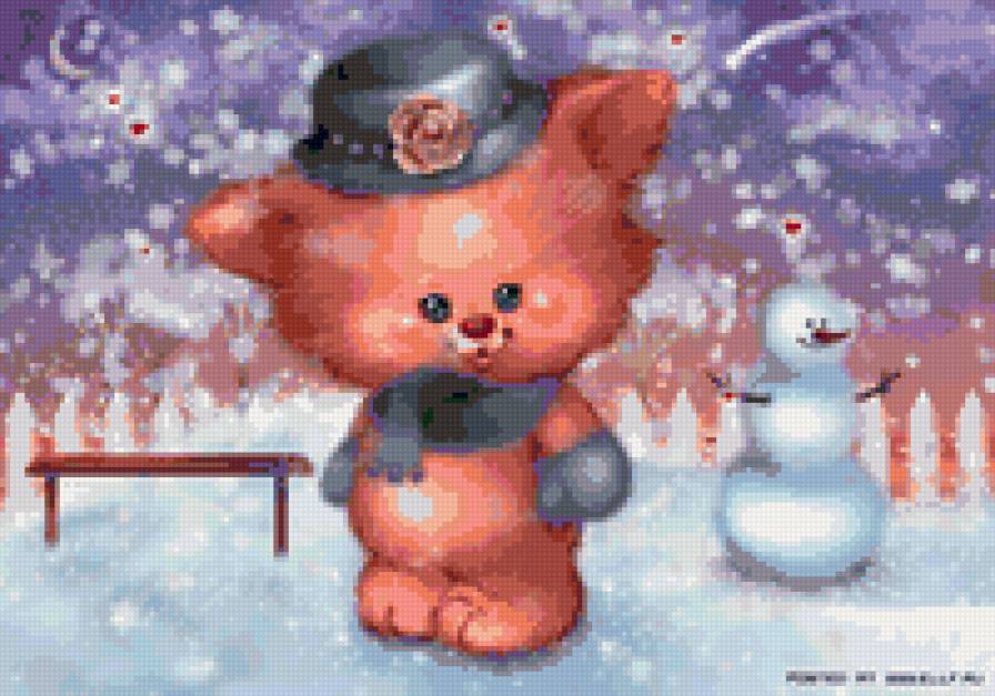 котёнок - кошка, котенок, нарисованное, мультфильм - предпросмотр