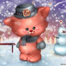 Схема вышивки «котёнок»