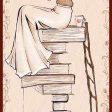 Схема вышивки «читательница»