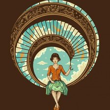 Схема вышивки «девочка в окне»