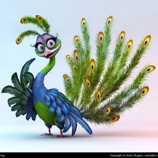 Схема вышивки «павлин»