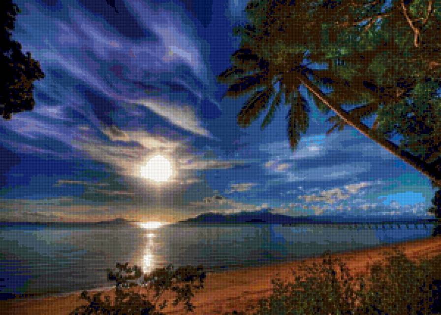 На берегу - вечер, берег, море - предпросмотр