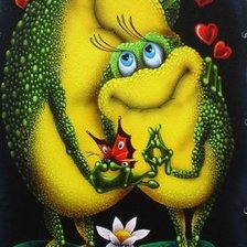 Схема вышивки «Лягушки»