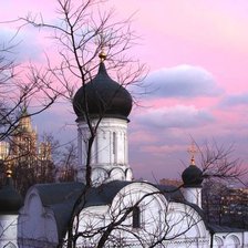 Схема вышивки «церковь на закате»