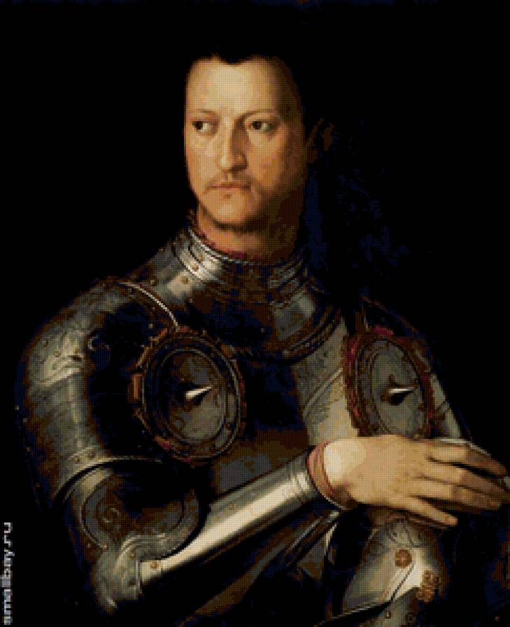 Бронзино Анжело.Казимо I Медичи. - люди, мужчины., лицо, портрет - предпросмотр