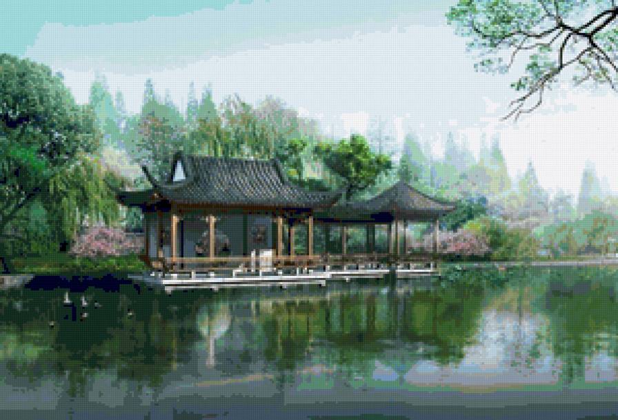 дом у реки - природа, дом, красиво - предпросмотр