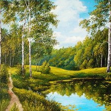 Схема вышивки «Берёзки»