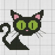 Схема вышивки «кот»