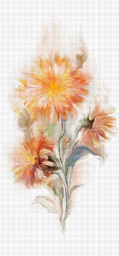 Акварельные цветы - векторная графика, цветы, природа - предпросмотр