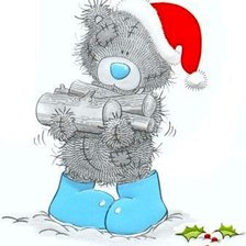 Схема вышивки «Новогодний Мишка Тедди»