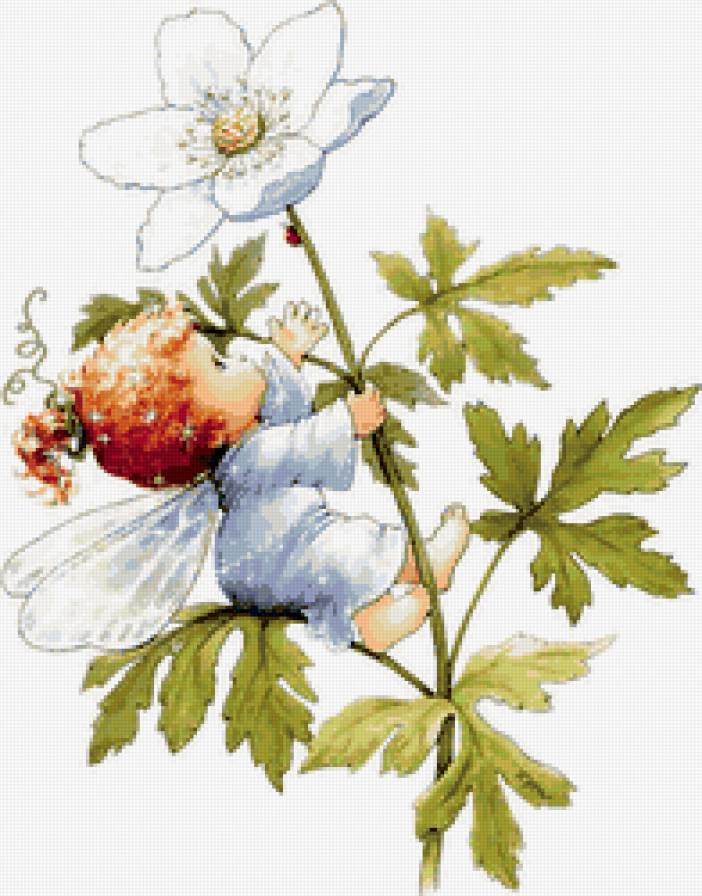 Ангелочек - ангел, открытка, цветы - предпросмотр