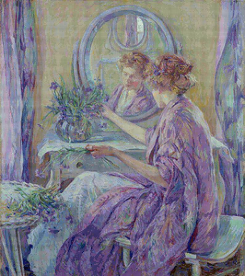 В сиреневом цвете - букет, девушка, цветы - предпросмотр