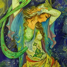 Схема вышивки «Девушка в узорах»