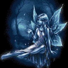 Схема вышивки «Эльф на черном фоне»