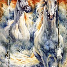 Схема вышивки «бегущие кони»