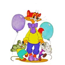 Схема вышивки «кот Леопольд»