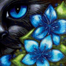 Схема вышивки «подушка взгляд кота»