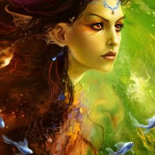 Схема вышивки «рыжая русалка»