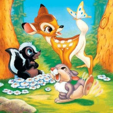 Схема вышивки «бемби мульт цветочек заяц»