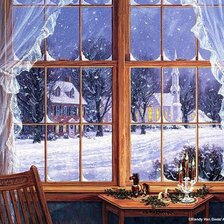 Схема вышивки «вид из окна»